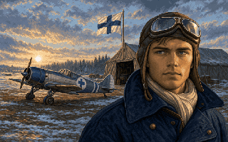 Finnish pilot at an airfield